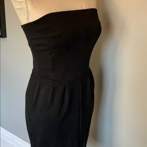 Express black strapless body on dress